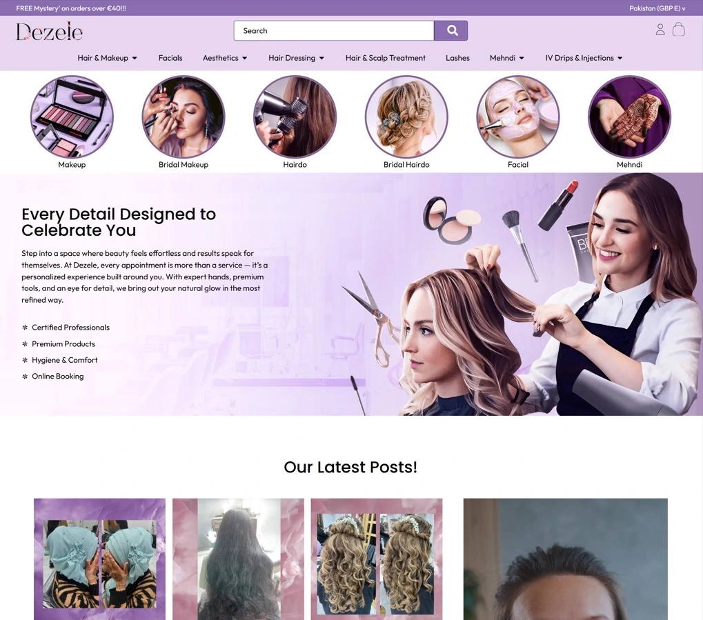 Minimal portfolio website mockup in dark mode